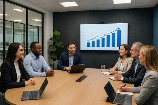 Collaborateurs en réunion de travail